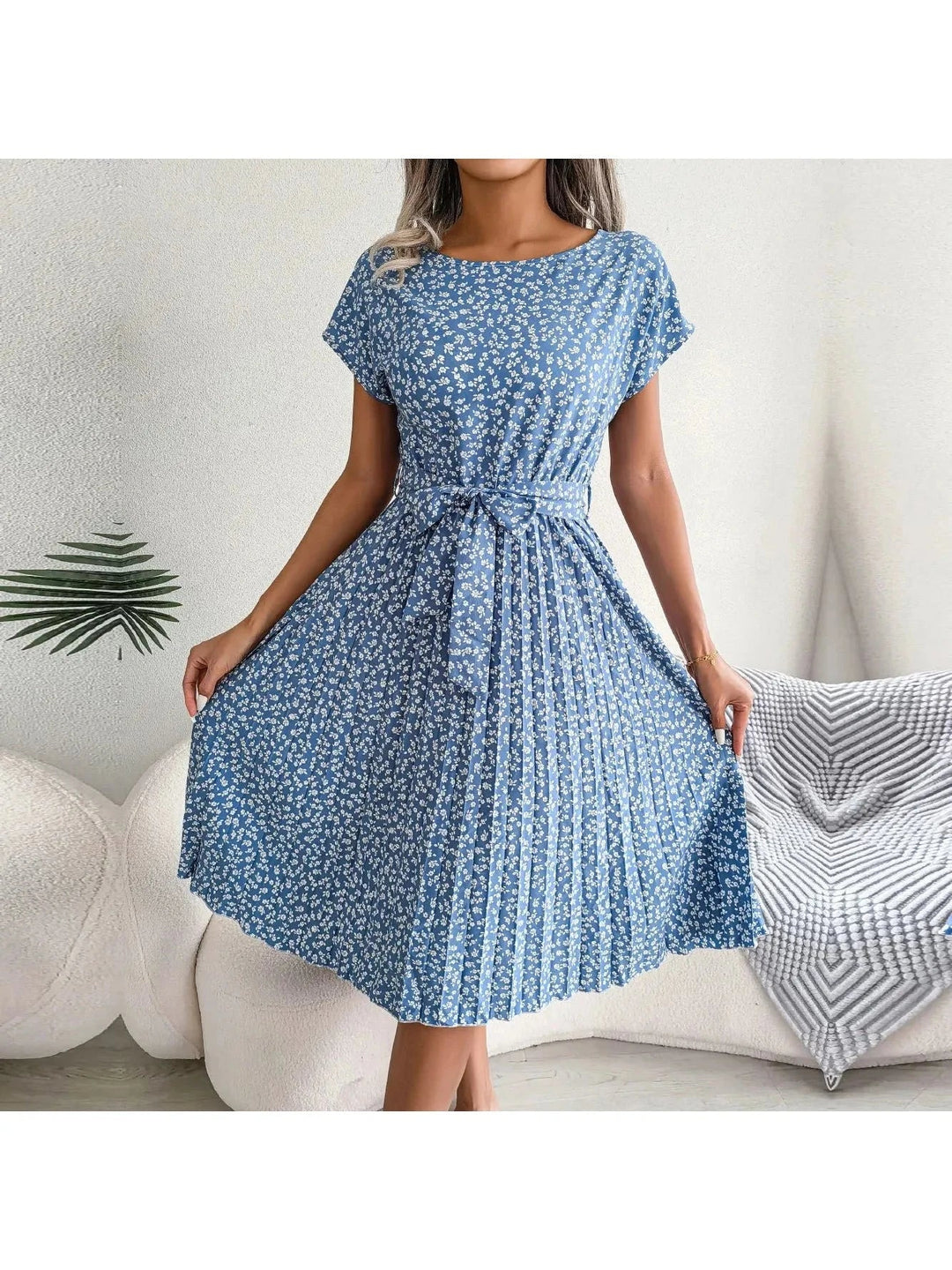 Anabelle™ - Floral Pleated Midi Dress