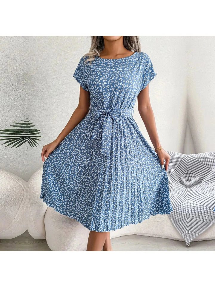Anabelle™ - Floral Pleated Midi Dress