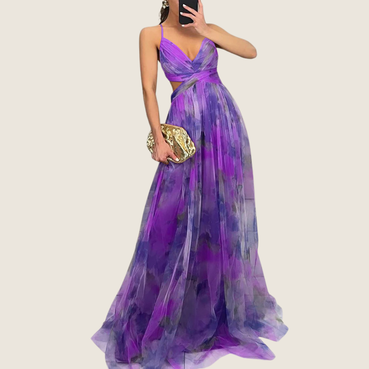 Angie | Women's V-Neck Spaghetti Strap Maxi Dress