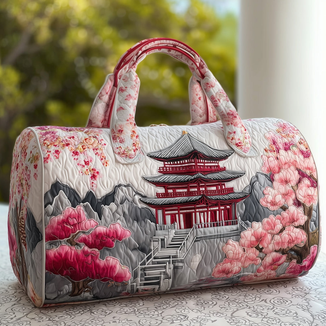 Pagoda Cherry Blossom Quilted Duffel Bag