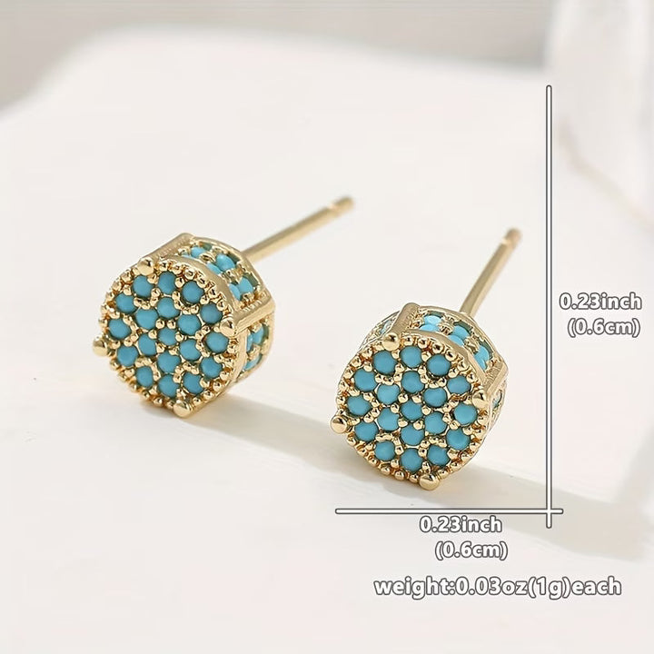 Gilded Turquoise Stud Earrings