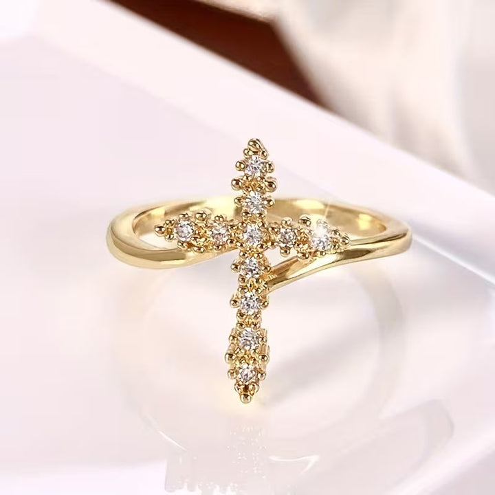Minimalist Cross Zirconia Ring