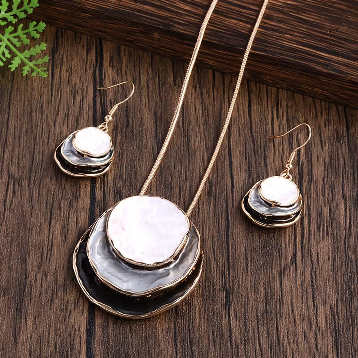 Boho Enamel Necklace and Earring Set