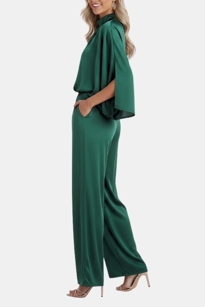 Bailey | Women's Cape Sleeve High Neck Jumpsuit