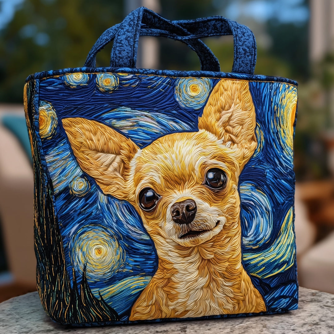 Playful Pup Quilted Tote Bag