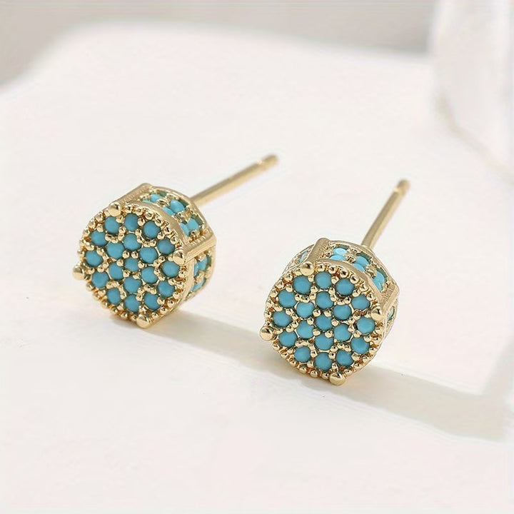 Gilded Turquoise Stud Earrings
