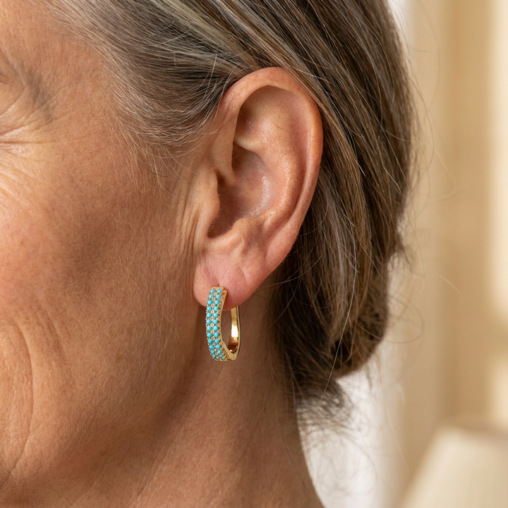 Turquoise Classic Hoop Earrings
