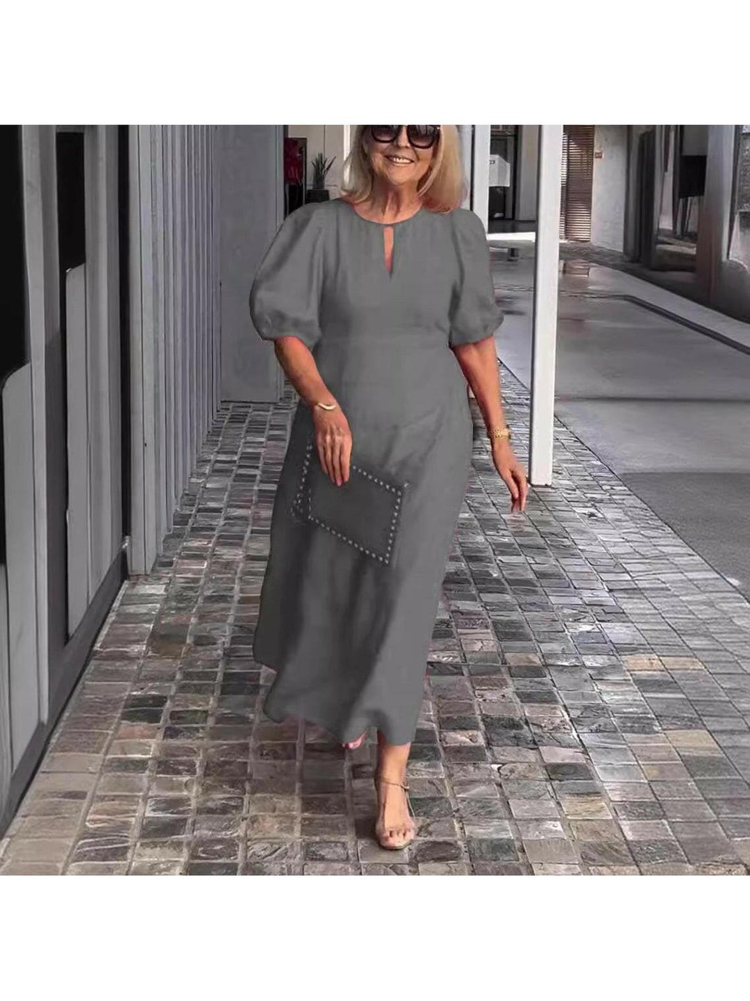 Carla™ - Elegant Puff-Sleeve Dress