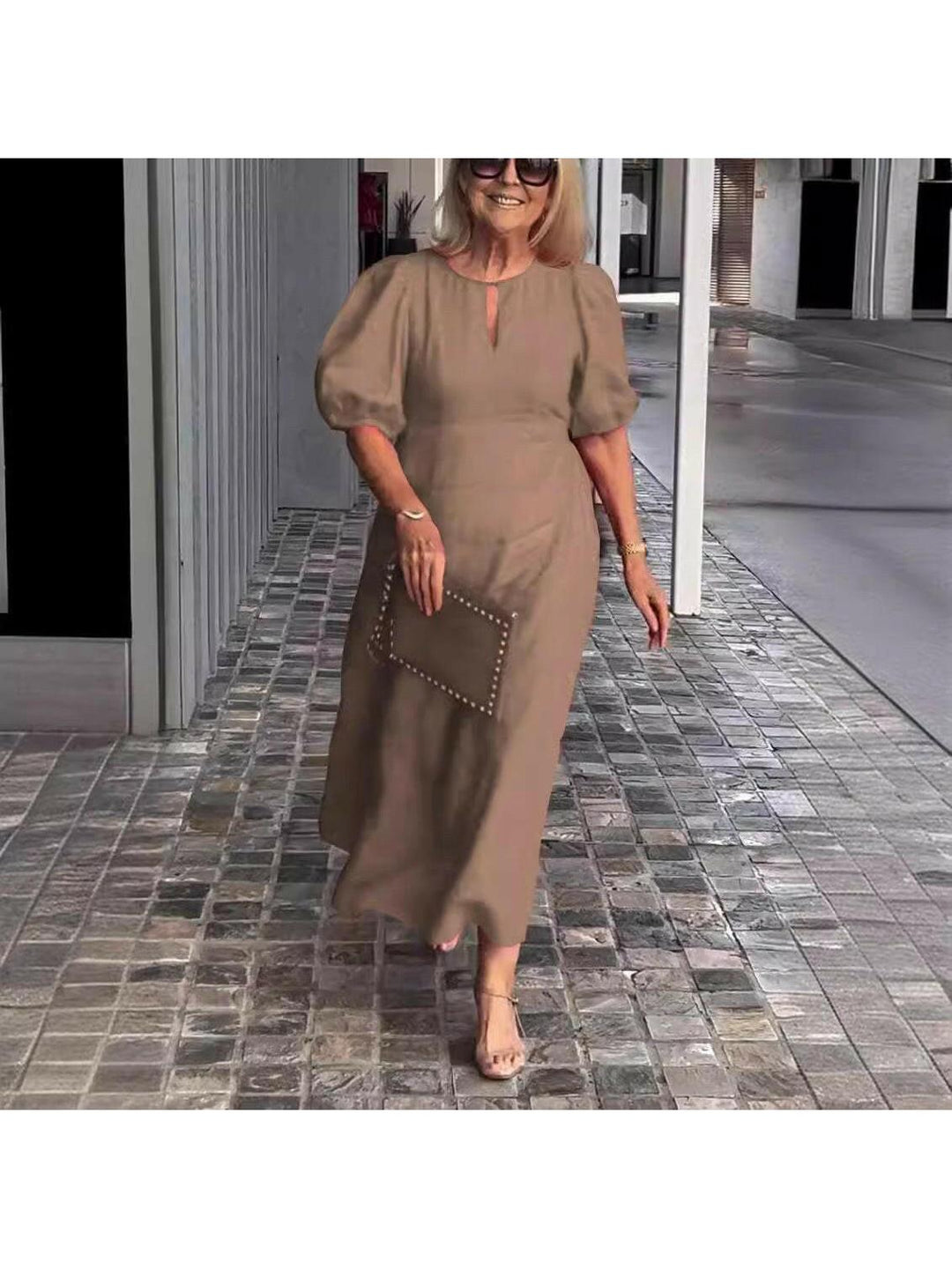 Carla™ - Elegant Puff-Sleeve Dress