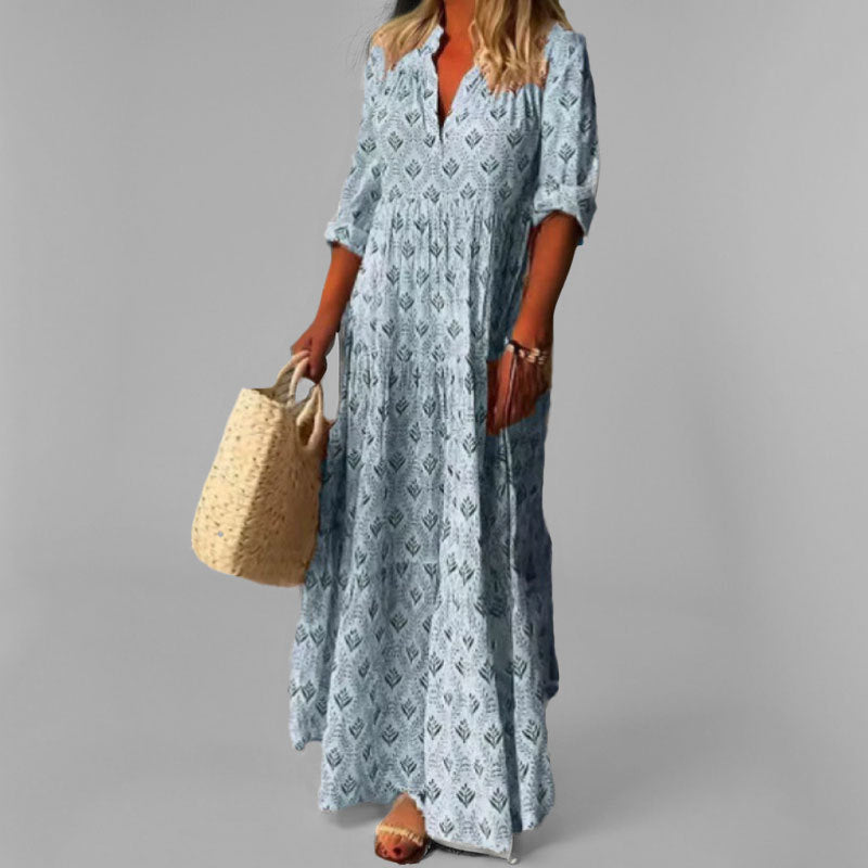 Cassandra | Women's V-Neck Boho Maxi Dress
