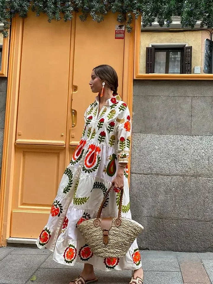 Charity | Women's Long Sleeve Floral Maxi Dress