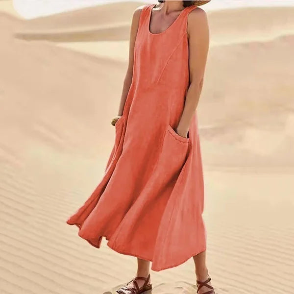 Women’s Dress | Sleeveless Pocket Midi