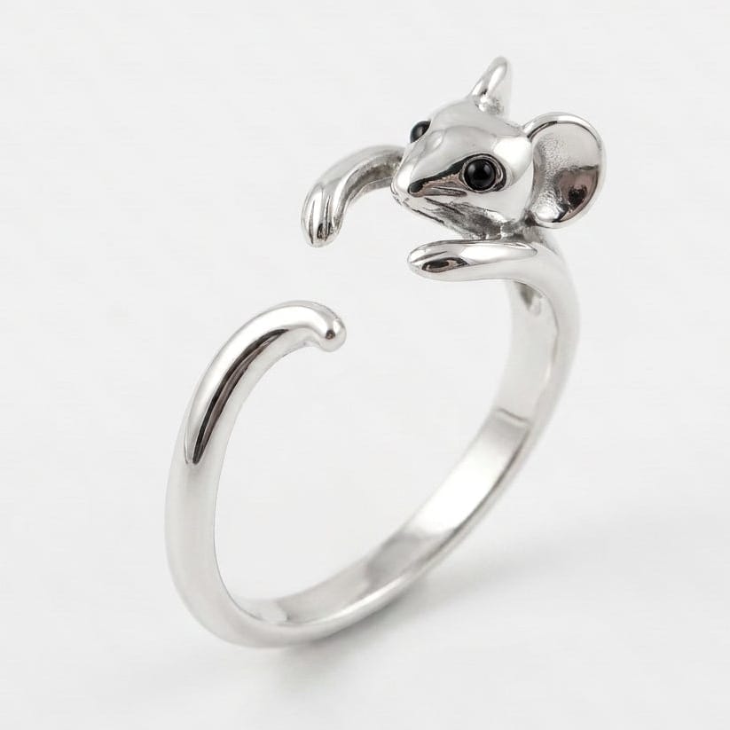 Tiny Mouse Hug Ring - (ADJUSTABLE)
