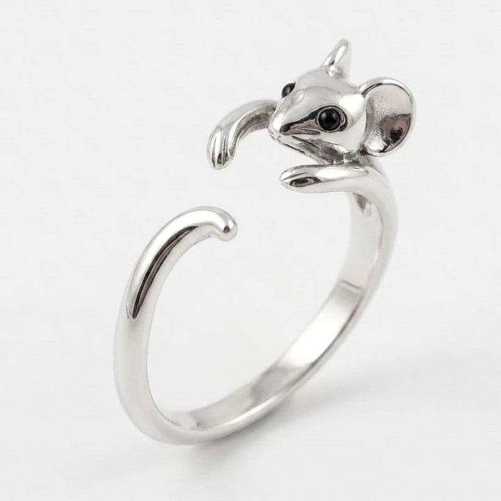 Tiny Mouse Hug Ring - (ADJUSTABLE)