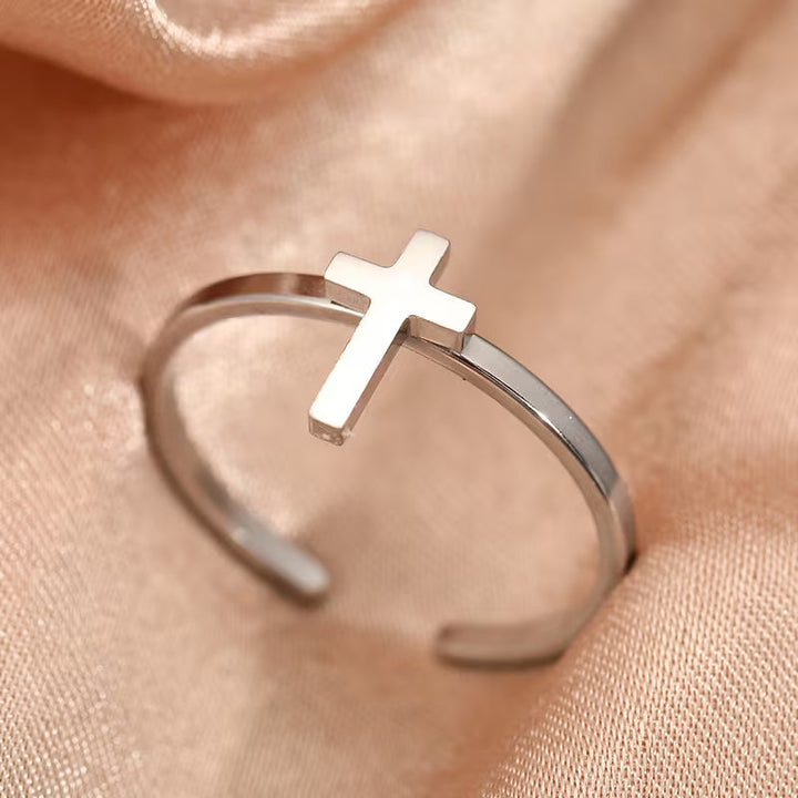 Stainless Steel Open Cross Ring