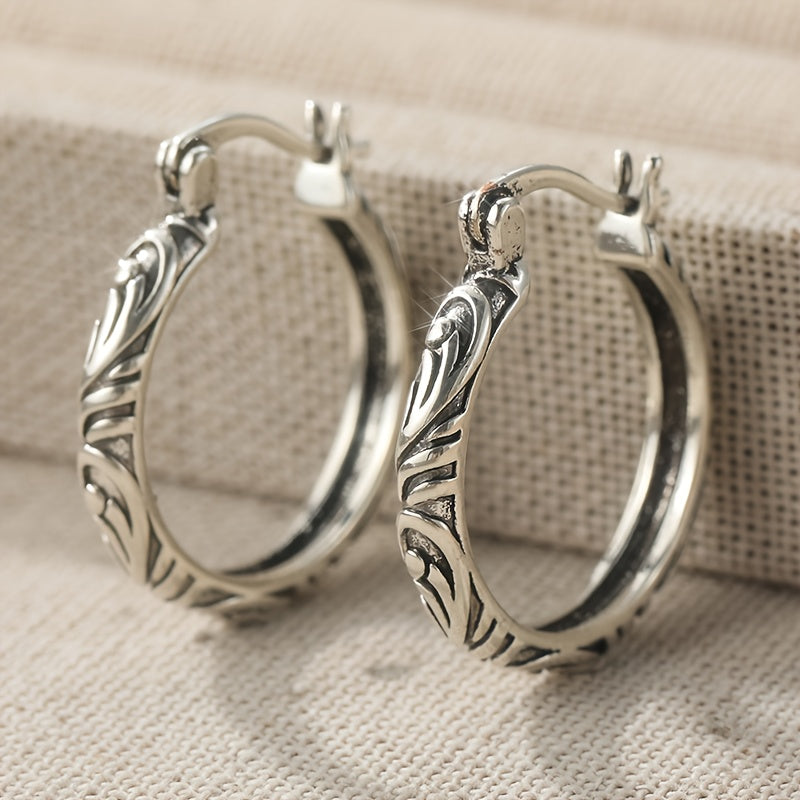 Vintage Hand Carved Textured Earrings