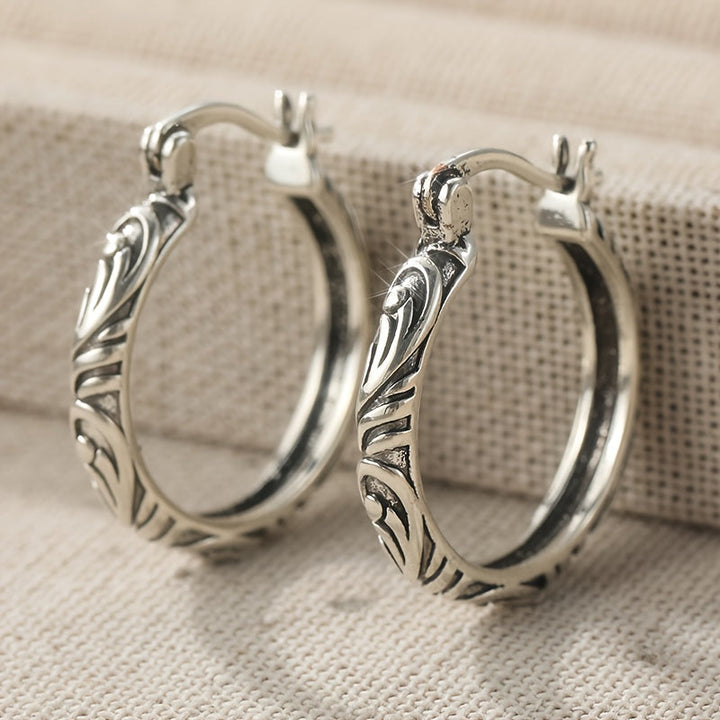 Vintage Hand Carved Textured Earrings