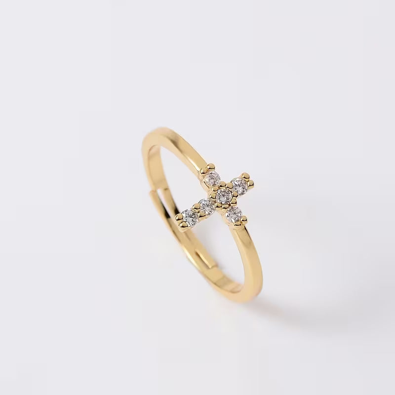 Open Cross Zirconia Ring