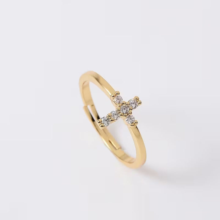 Open Cross Zirconia Ring