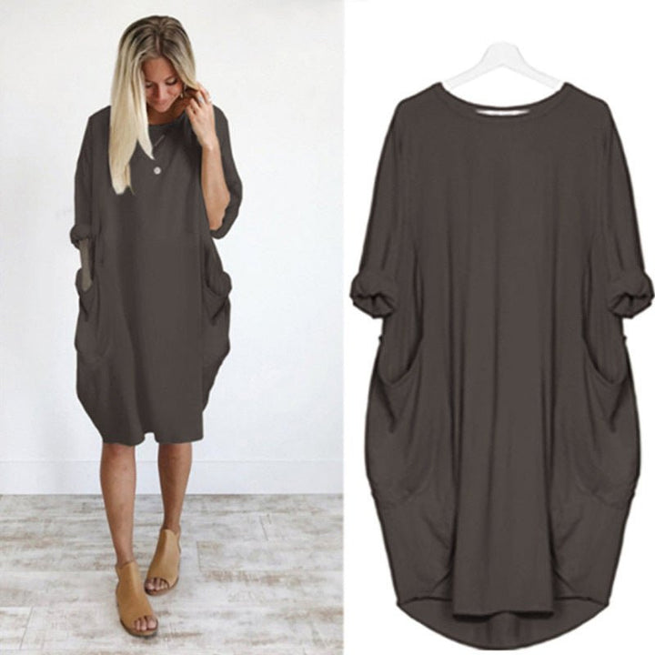 Women's Dress | Loose Shift Front Pockets Mini