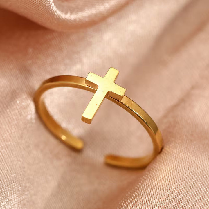 Stainless Steel Open Cross Ring