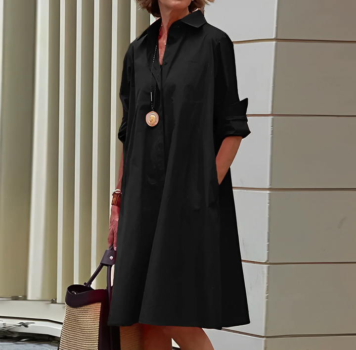 Devon | Women's Button-Down A-Line Midi Dress