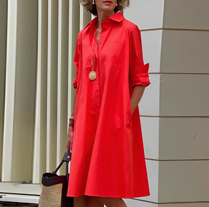Devon | Women's Button-Down A-Line Midi Dress