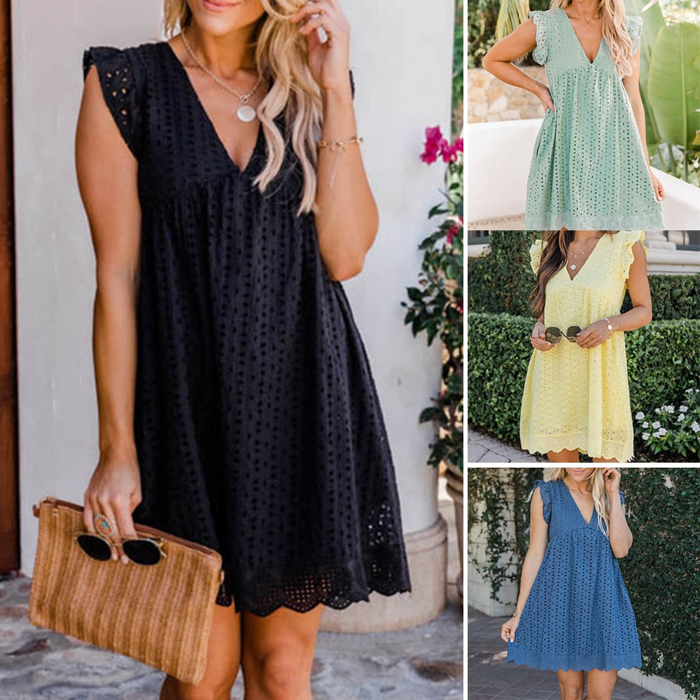 Doris | Women's Sleeveless A-Line Mini Dress
