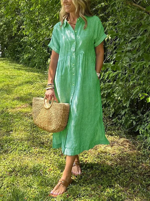 Women’s Dress | Striped Button-Up
