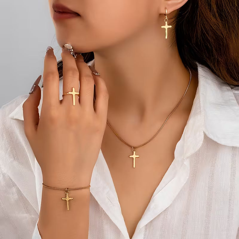 5-Piece Cross Jewelry Set
