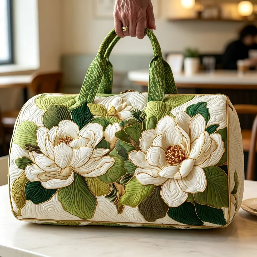 Magnolia Floral Quilted Duffel Bag
