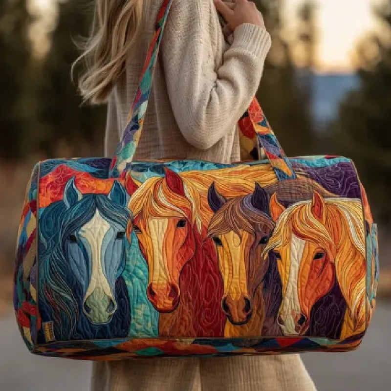 Western Horse Quilted Duffel Bag