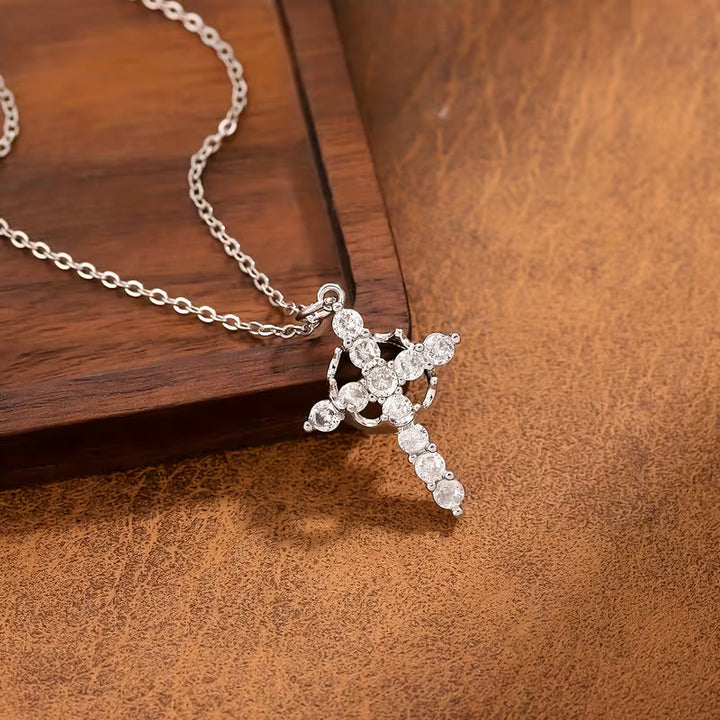 Crown Cross Titanium Steel Necklace