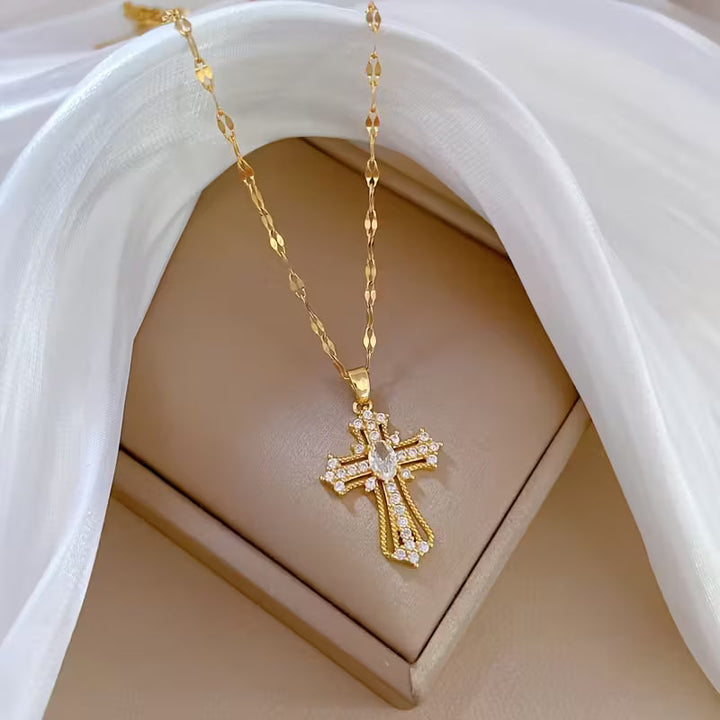Modern Stainless Steel Cross Necklace