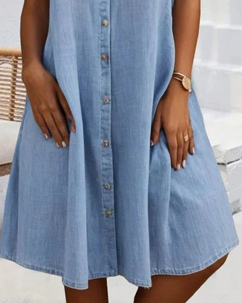 Women's Dress | Collared Button Front Pockets