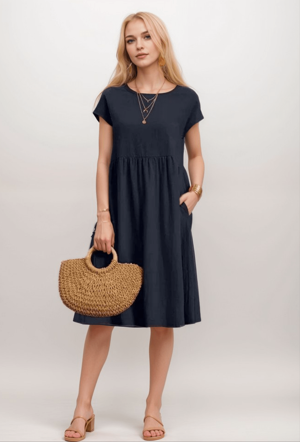 Ellen | Women's Casual A-Line Midi Dress