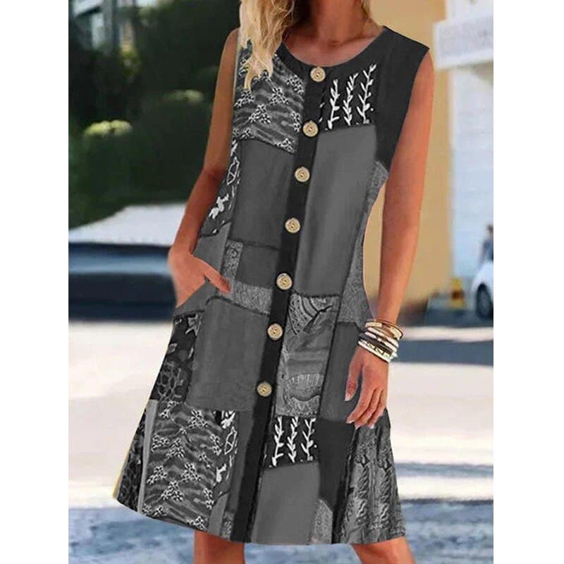 Ellen | Women's Sleeveless A-Line Midi Dress