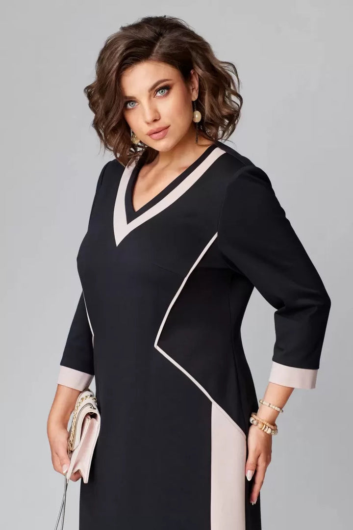 Ellen | Women's V-Neck A-Line Midi Dress