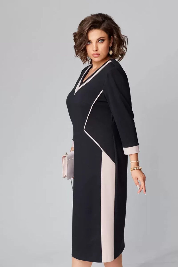 Ellen | Women's V-Neck A-Line Midi Dress