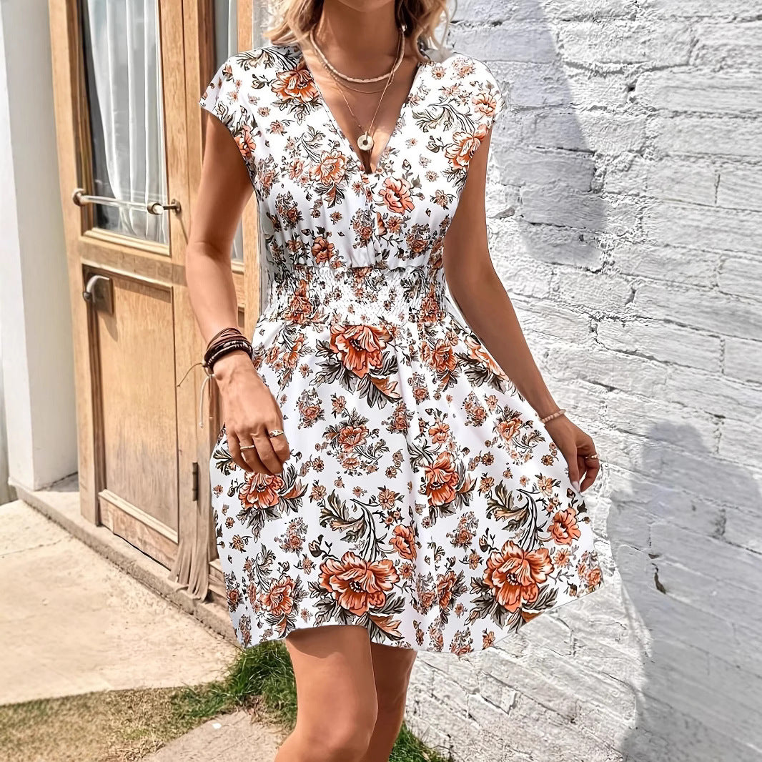 Ellen | Women's V-Neck A-Line Mini Dress