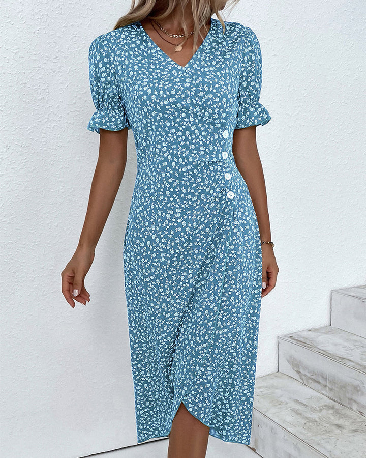 Esme | Women's V-Neck Wrap Midi Dress