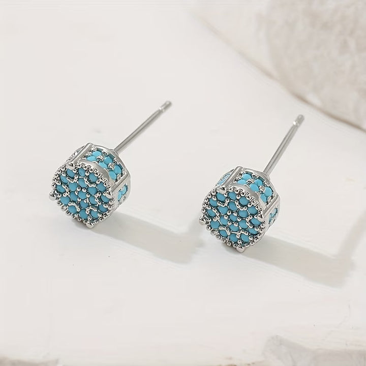 Gilded Turquoise Stud Earrings