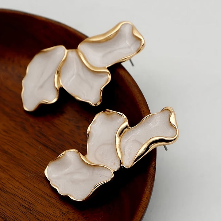 Pearl Flower Petal Earrings