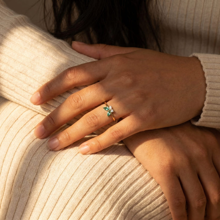 Spring Green Butterfly Ring