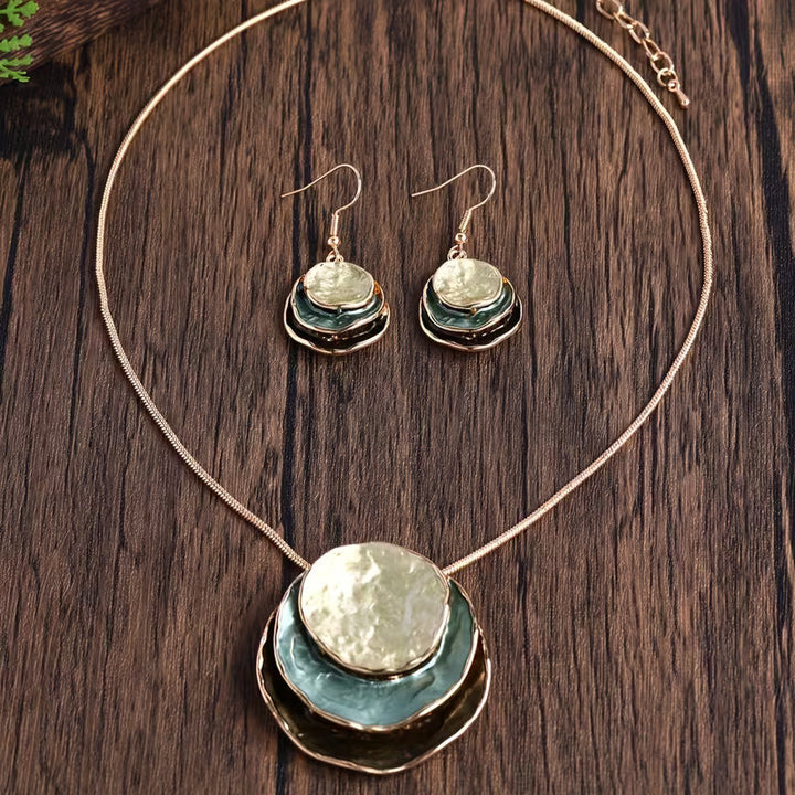 Boho Enamel Necklace and Earring Set