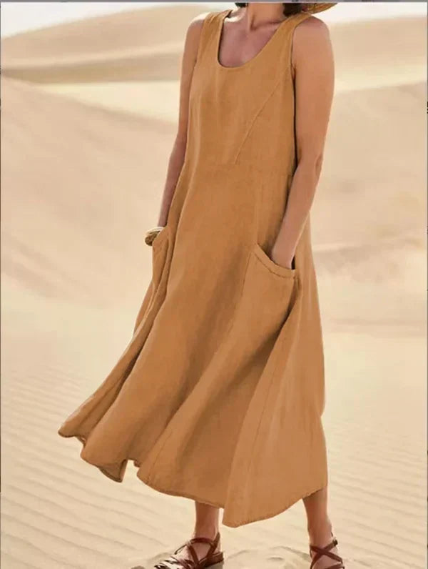 Women’s Dress | Sleeveless Pocket Midi