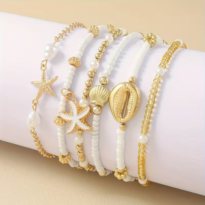 Gold Beach 6-Piece Bracelet Set