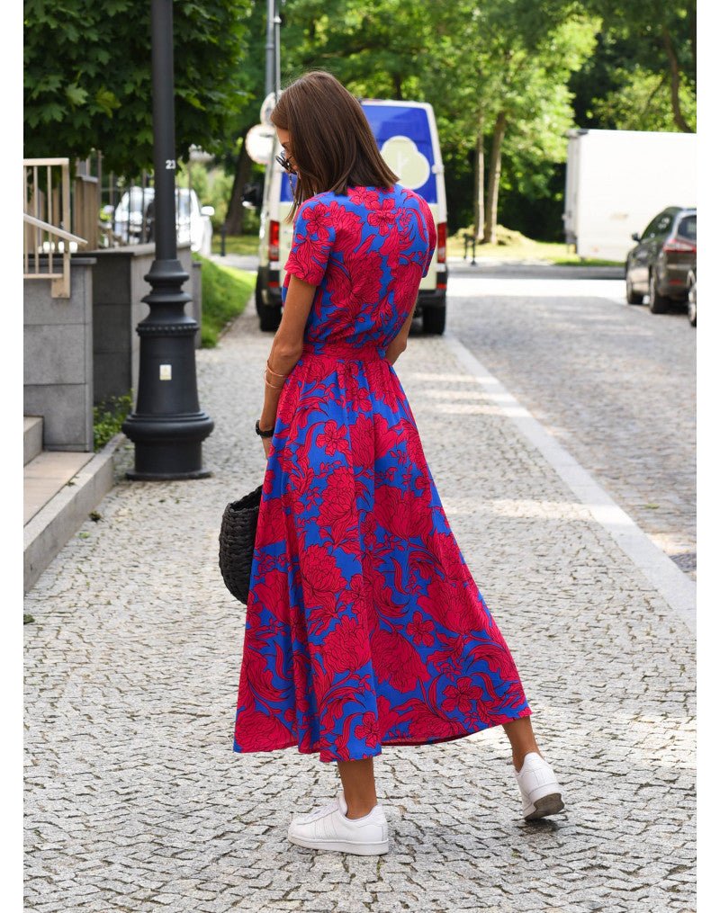 Fiona | Women's V-Neck Wrap Midi Dress