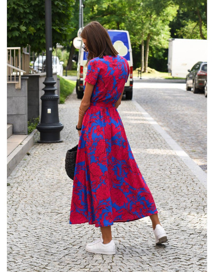 Fiona | Women's V-Neck Wrap Midi Dress