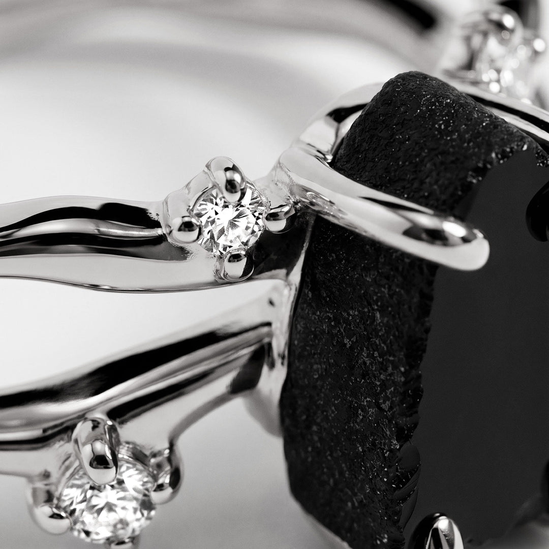 Raw Black Obsidian Ring